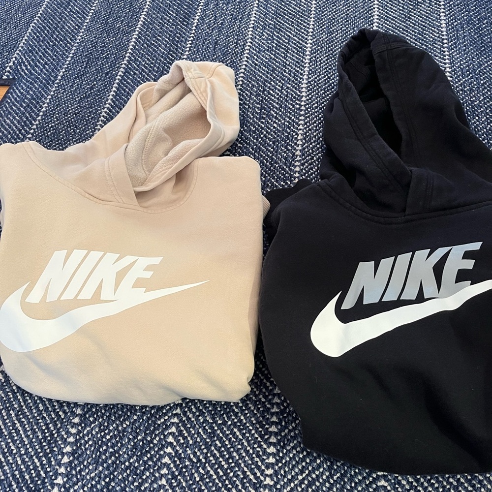Nike Black and Cream Hoodies